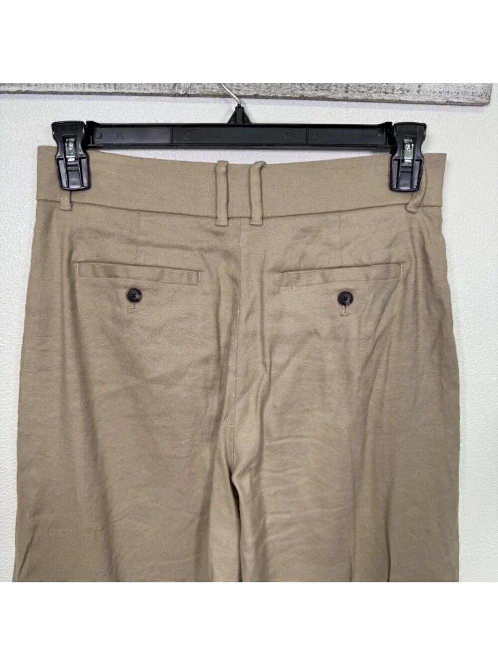 Everlane The Wide-Leg Pant in Stretch Linen Trench Coat Khaki Trousers Size 4
